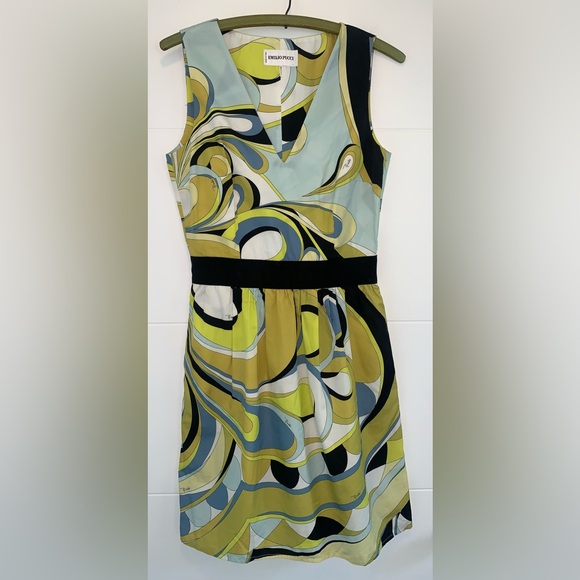 EMILIO PUCCI YELLOW V NECK DRESS SIZE US 6 - Picture 2 of 7